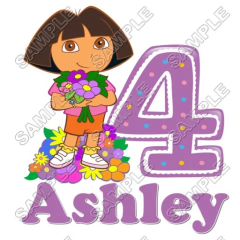 Dora Birthday Personalized Custom DTF Iron on Transfer - Ready to Press #27 Dora Birthday Personalized Custom DTF Iron on Transfer - Ready to Press #27