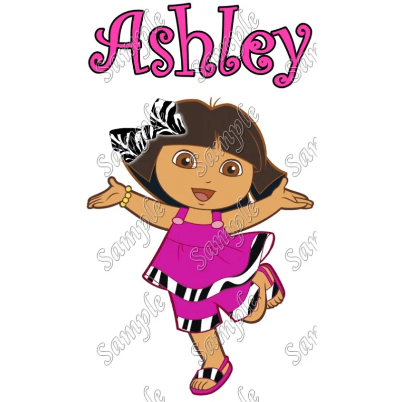 Dora Zebra Birthday Personalized Custom DTF Iron on Transfer - Ready to Press #1 Dora Zebra Birthday Personalized Custom DTF Iron on Transfer - Ready to Press #1