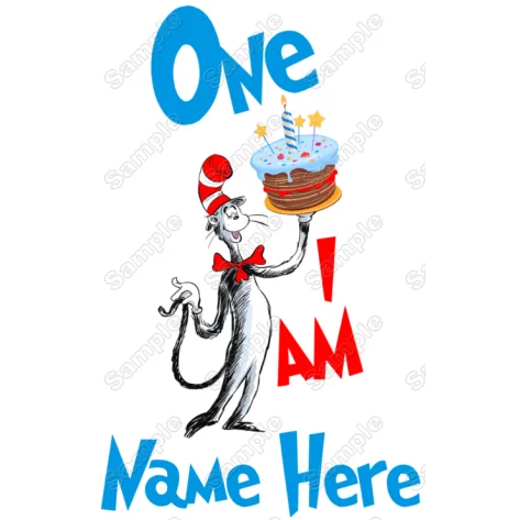 Dr. Seuss Birthday One I am Personalized Custom DTF Iron on Transfer - Ready to Press Dr. Seuss Birthday One I am Personalized Custom DTF Iron on Transfer - Ready to Press