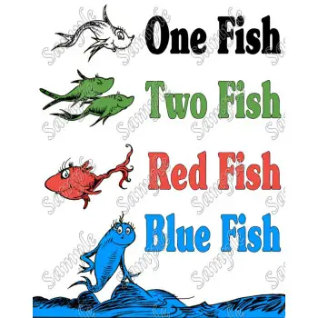 Dr. Seuss Fish DTF Iron on Transfer - Ready to Press #7