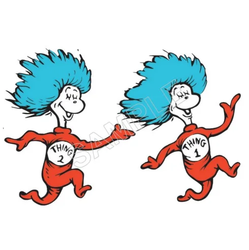 Dr. Seuss Thing1 and Thing2 DTF Iron on Transfer - Ready to Press #18 Dr. Seuss Thing1 and Thing2 DTF Iron on Transfer - Ready to Press #18