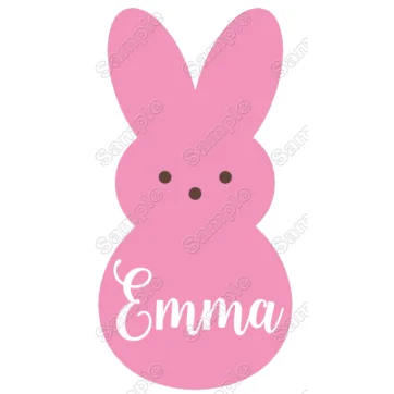 Easter Bunny for Girls Custom Name Iron on Transfer Easter Bunny for Girls Custom Name Iron on Transfer