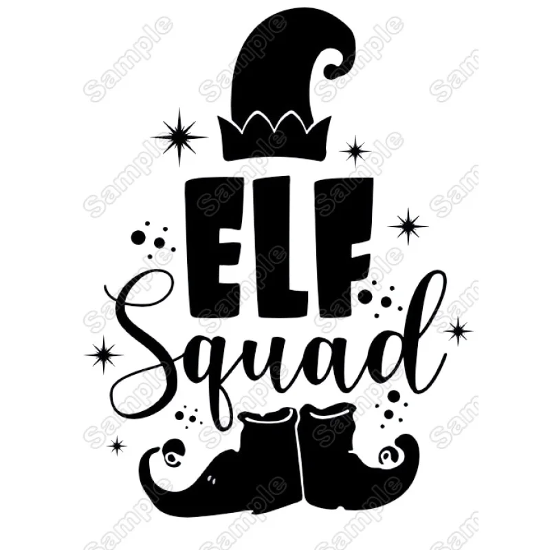 Elf Squad Heat Iron On Transfer Vinyl HTV Elf Squad Heat Iron On Transfer Vinyl HTV