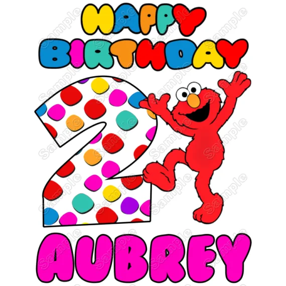 Elmo  Birthday  Name Personalized Custom DTF Iron on Transfer