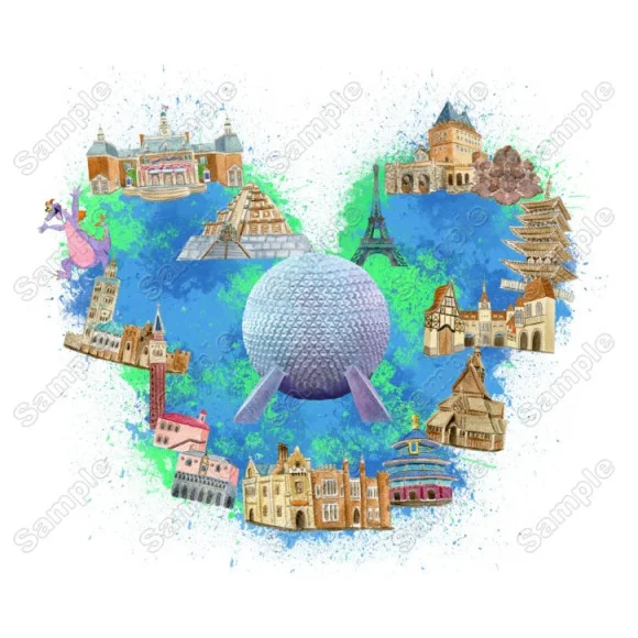 Epcot Mickey ears Disney vacation  Heat  Iron on Transfer  - Ready to Press