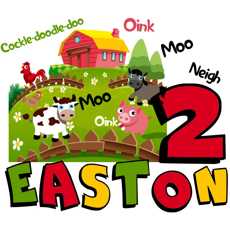 Farm Animals Birthday Personalized Custom DTF Heat Iron on Transfer - Ready to Press Farm Animals Birthday Personalized Custom DTF Heat Iron on Transfer - Ready to Press