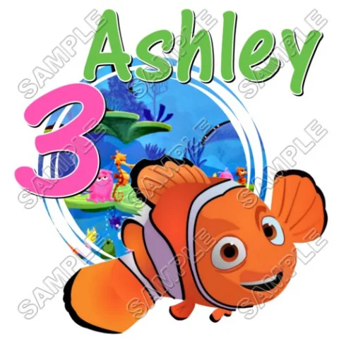 Finding Nemo Birthday Personalized Custom DTF Iron on Transfer - Ready to Press #11 Finding Nemo Birthday Personalized Custom DTF Iron on Transfer - Ready to Press #11