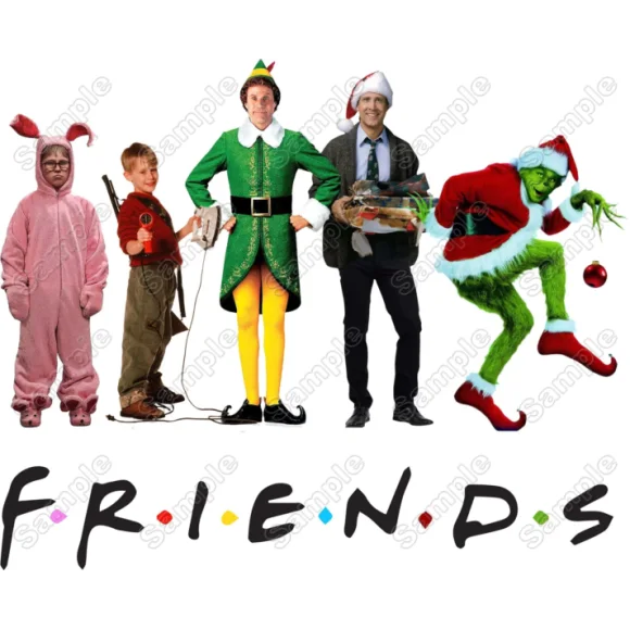 Friends Grinch Christmas DTF Iron on Transfer - Ready to Press #1 Friends Grinch Christmas DTF Iron on Transfer - Ready to Press #1