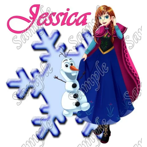 Frozen Anna Olaf Personalized Custom DTF Iron on Transfer - Ready to Press #24 Frozen Anna Olaf Personalized Custom DTF Iron on Transfer - Ready to Press #24