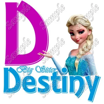 Frozen Big Sister  Personalized  Custom  DTF Iron on Transfer - Ready to Press #1