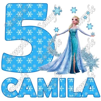 Frozen Elsa  Birthday  Personalized  Custom  DTF Iron on Transfer - Ready to Press #41