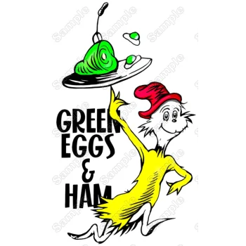 Green Eggs and Ham DTF Iron on Transfer - Ready to Press 