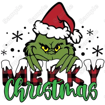 Grinch Christmas DTF Iron on Transfer - Ready to Press #2