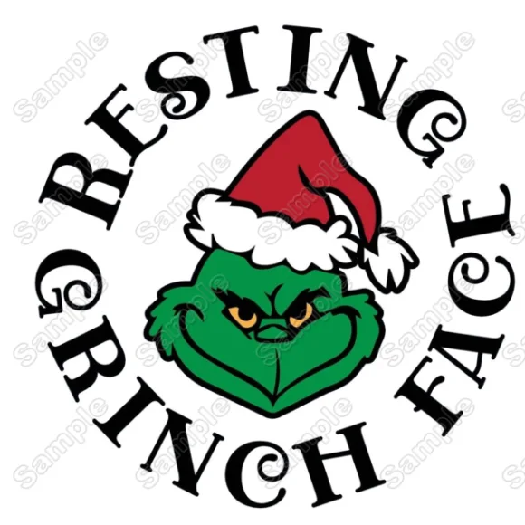 Grinch face Christmas DTF Iron on Transfer - Ready to Press Grinch face Christmas DTF Iron on Transfer - Ready to Press