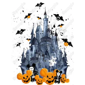 Halloween Magic Kingdom Disney Pumpkins  DTF Heat Iron On Transfer 