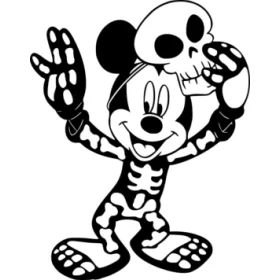 Halloween Mickey Mouse Skeleton  Iron On Transfer Vinyl HTV
