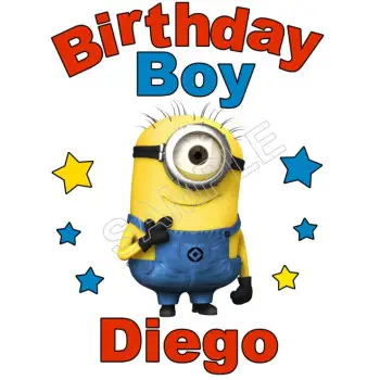 Happy Birthday Despicable Me Personalized Custom DTF Iron on Transfer - Ready to Press #28