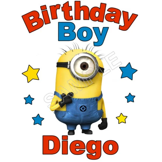 Happy Birthday Despicable Me Personalized Custom DTF Iron on Transfer - Ready to Press #28