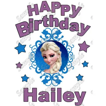 Happy Birthday Frozen  Personalized Custom DTF Iron on Transfer - Ready to Press #28