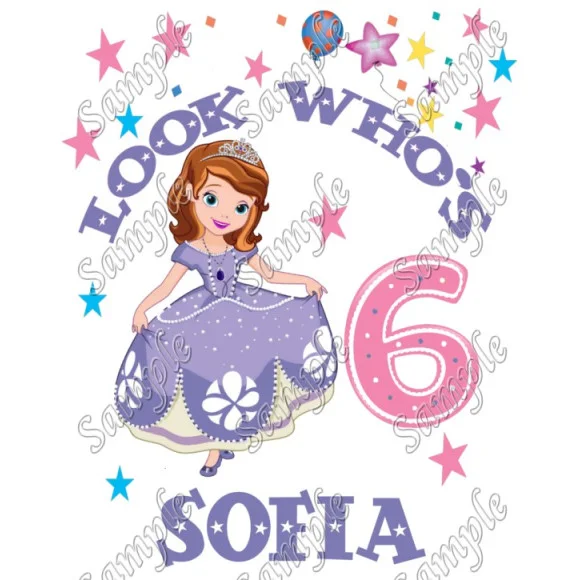 Happy Birthday  Sofia The First  Personalized Custom DTF Iron on Transfer - Ready to Press #1