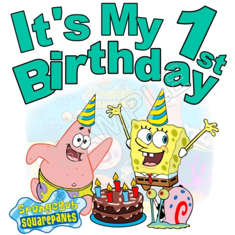 Happy Birthday SpongeBob SquarePants Personalized Custom DTF Iron on Transfer - Ready to Press #2 Happy Birthday SpongeBob SquarePants Personalized Custom DTF Iron on Transfer - Ready to Press #2