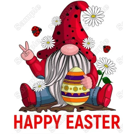 Happy Easter Gnome DTF Heat Iron on Transfer - Ready to Press Happy Easter Gnome DTF Heat Iron on Transfer - Ready to Press