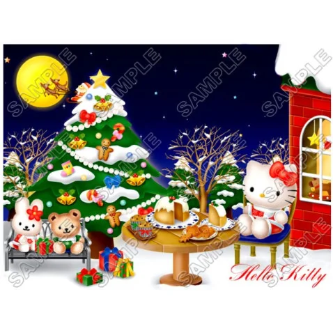 Hello Kitty Christmas DTF Iron on Transfer - Ready to Press #58 Hello Kitty Christmas DTF Iron on Transfer - Ready to Press #58