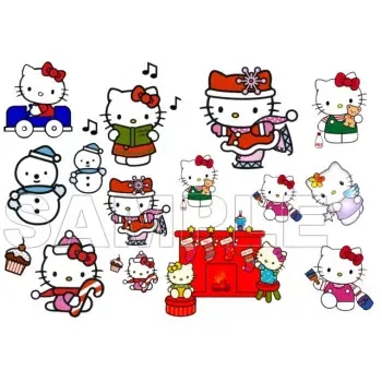 Hello Kitty  Christmas  DTF Iron on Transfer  - Ready to Press  #9