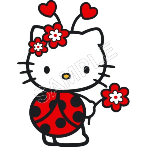 Hello Kitty LadyBug DTF Iron on Transfer - Ready to Press #50 Hello Kitty LadyBug DTF Iron on Transfer - Ready to Press #50
