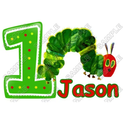 Hungry Caterpillar Birthday Personalized Custom DTF Iron on Transfer - Ready to Press #14 Hungry Caterpillar Birthday Personalized Custom DTF Iron on Transfer - Ready to Press #14