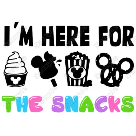 Im Here For The Snacks DTF Iron on Transfer - Ready to Press Im Here For The Snacks DTF Iron on Transfer - Ready to Press