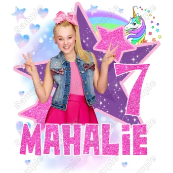 JOJO SIWA  Personalized  Birthday Custom DTF Iron on Transfer 