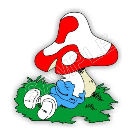 Lazy Smurf DTF Iron on Transfer - Ready to Press #33 Lazy Smurf DTF Iron on Transfer - Ready to Press #33