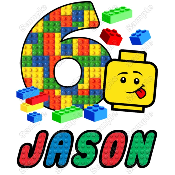 Lego Face Birthday Boys Personalized DTF Iron on Transfer - Ready to Press Lego Face Birthday Boys Personalized DTF Iron on Transfer - Ready to Press