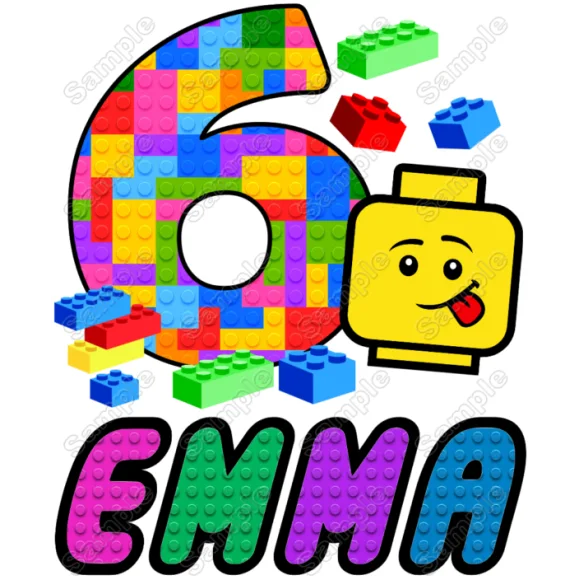 Lego Face Birthday Girls Personalized DTF Iron on Transfer - Ready to Press Lego Face Birthday Girls Personalized DTF Iron on Transfer - Ready to Press