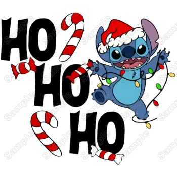 Lilo & Stitch Christmas DTF Iron on Transfer - Ready to Press #1A