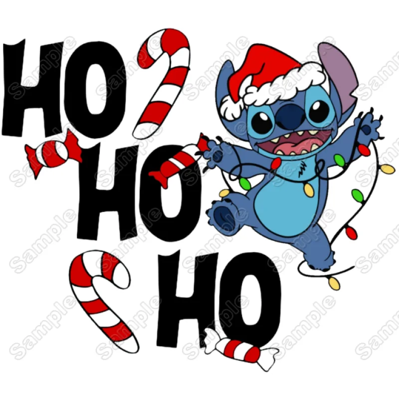 Lilo & Stitch Christmas DTF Iron on Transfer - Ready to Press #1A Lilo & Stitch Christmas DTF Iron on Transfer - Ready to Press #1A