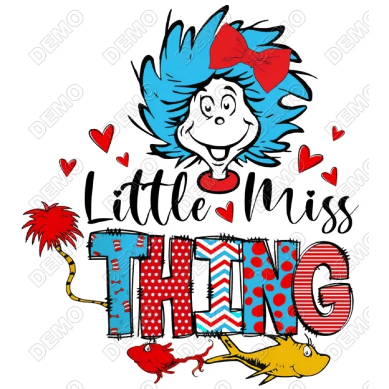 Little Miss Thing Seuss DTF Iron on Transfer - Ready to Press Little Miss Thing Seuss DTF Iron on Transfer - Ready to Press
