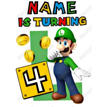 Luigi Mario Birthday  Personalized  Custom  DTF Iron on Transfer - Ready to Press #2