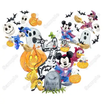 Magic Kingdom Halloween  Mickey Ears  Heat  Iron on Transfer - Ready to Press 