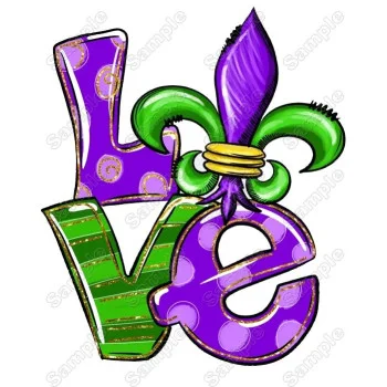 Mardi Gras  Heat  Iron on Transfer  - Ready to Press 