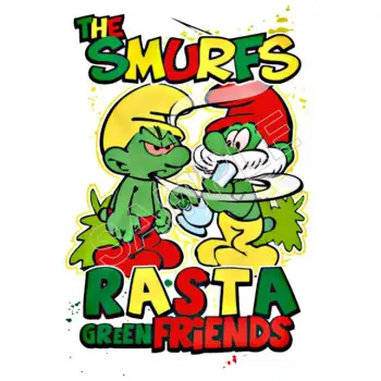 Marijuana Rasta Smurfs  DTF Iron on Transfer - Ready to Press #3