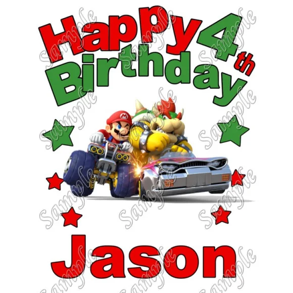 Mario Kart 8 Birthday Personalized Custom DTF Iron on Transfer - Ready to Press #1 Mario Kart 8 Birthday Personalized Custom DTF Iron on Transfer - Ready to Press #1