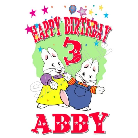 Max and Ruby   Birthday Personalized Custom DTF Iron on Transfer - Ready to Press #69