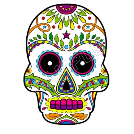 Mexican Sugar Skull DTF Iron on Transfer - Ready to Press #27 Mexican Sugar Skull DTF Iron on Transfer - Ready to Press #27