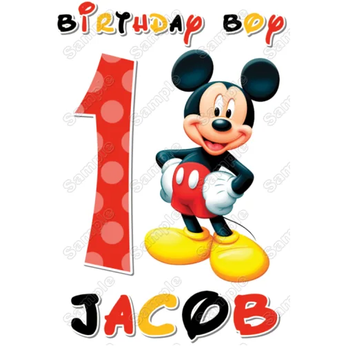 Mickey Mouse  Birthday  Personalized  Custom  DTF Iron on Transfer - Ready to Press