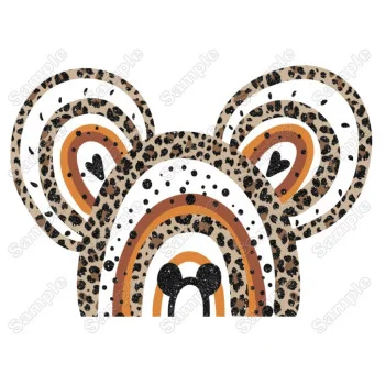 Mickey Mouse Ears  Leopard  Heat  Iron on Transfer - Ready to Press