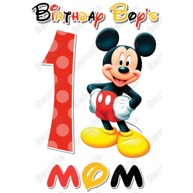 Mickey Mouse Family Member Birthday Custom DTF Iron on Transfer Mickey Mouse Family Member Birthday Custom DTF Iron on Transfer