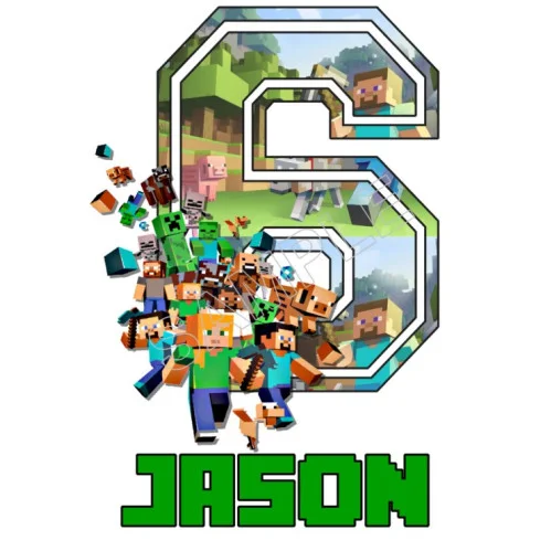 Minecraft Birthday Personalized Custom DTF Iron on Transfer - Ready to Press #1 Minecraft Birthday Personalized Custom DTF Iron on Transfer - Ready to Press #1