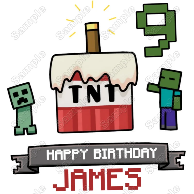 Minecraft Birthday Personalized Custom DTF Iron on Transfer - Ready to Press #12 Minecraft Birthday Personalized Custom DTF Iron on Transfer - Ready to Press #12